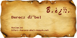 Berecz Ábel névjegykártya