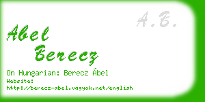 abel berecz business card